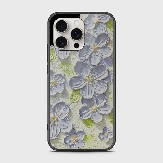 iPhone 16 Pro Cover - Floral Series - Design 12 - Grey & Green - HQ Premium Shine Durable Shatterproof Case