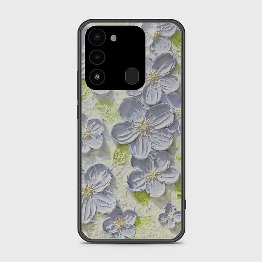 Tecno Spark 8C Cover - Floral Series - Design 12 - Grey & Green - HQ Premium Shine Durable Shatterproof Case