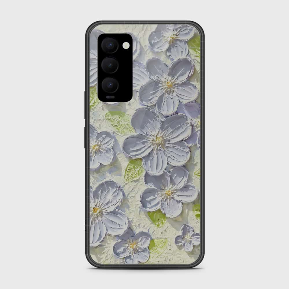 Tecno Camon 18 Cover - Floral Series - Design 12 - Grey & Green - HQ Premium Shine Durable Shatterproof Case