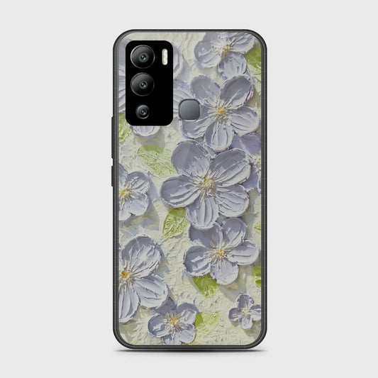 Infinix Hot 12i Cover - Floral Series - Design 12 - Grey & Green - HQ Premium Shine Durable Shatterproof Case