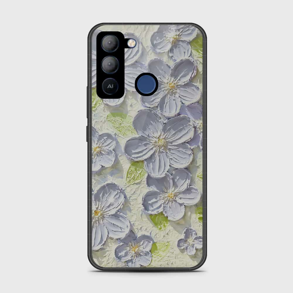 Tecno Pop 5 LTE Cover - Floral Series - Design 12 - Grey & Green - HQ Premium Shine Durable Shatterproof Case