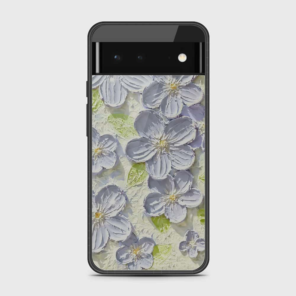 Google Pixel 6 Cover - Floral Series - Design 12 - Grey & Green - HQ Premium Shine Durable Shatterproof Case