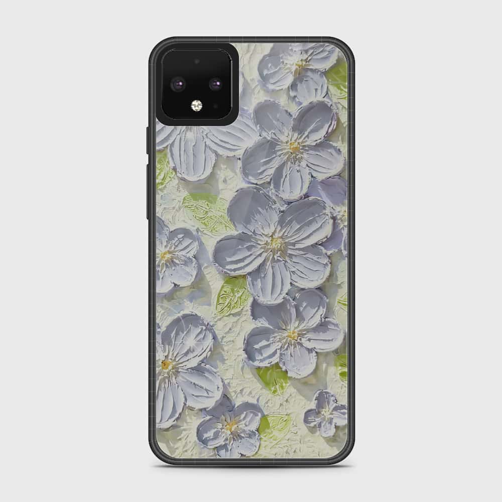 Google Pixel 4 Cover - Floral Series - Design 12 - Grey & Green - HQ Premium Shine Durable Shatterproof Case