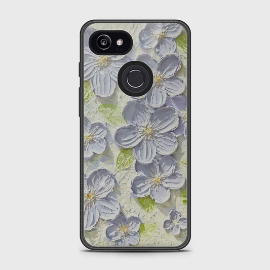 Google Pixel 3 Cover - Floral Series - Design 12 - Grey & Green - HQ Premium Shine Durable Shatterproof Case