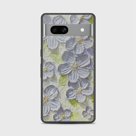 Google Pixel 7a Cover - Floral Series - Design 12 - Grey & Green - HQ Premium Shine Durable Shatterproof Case