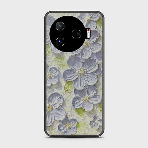 Tecno Camon 30 Pro 5G Cover - Floral Series - Design 12 - Grey & Green - HQ Premium Shine Durable Shatterproof Case