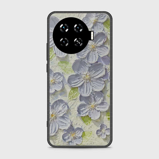 Tecno Spark 20 Pro Plus Cover - Floral Series - Design 12 - Grey & Green - HQ Premium Shine Durable Shatterproof Case