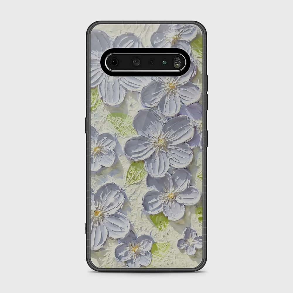 LG V60 Cover - Floral Series - Design 12 - Grey & Green - HQ Premium Shine Durable Shatterproof Case