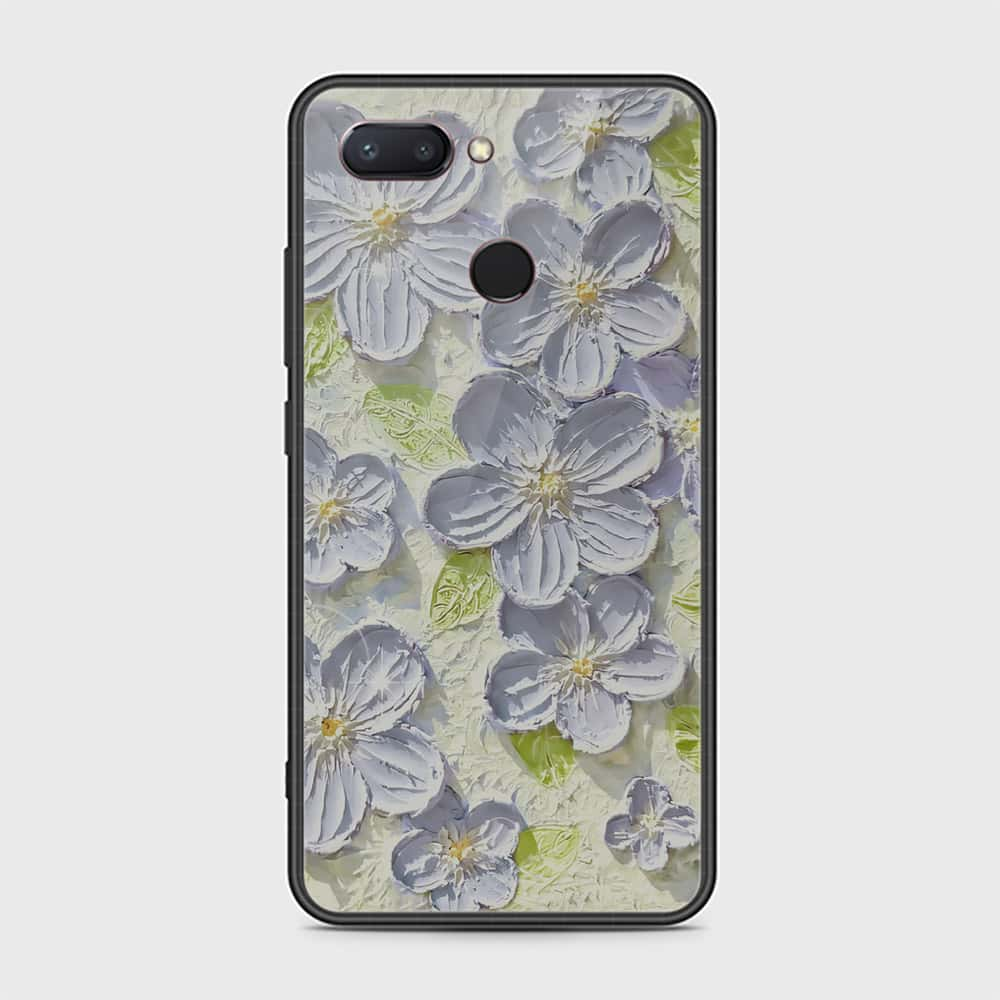 Xiaomi Mi 8 Lite Cover - Floral Series - Design 12 - Grey & Green - HQ Premium Shine Durable Shatterproof Case