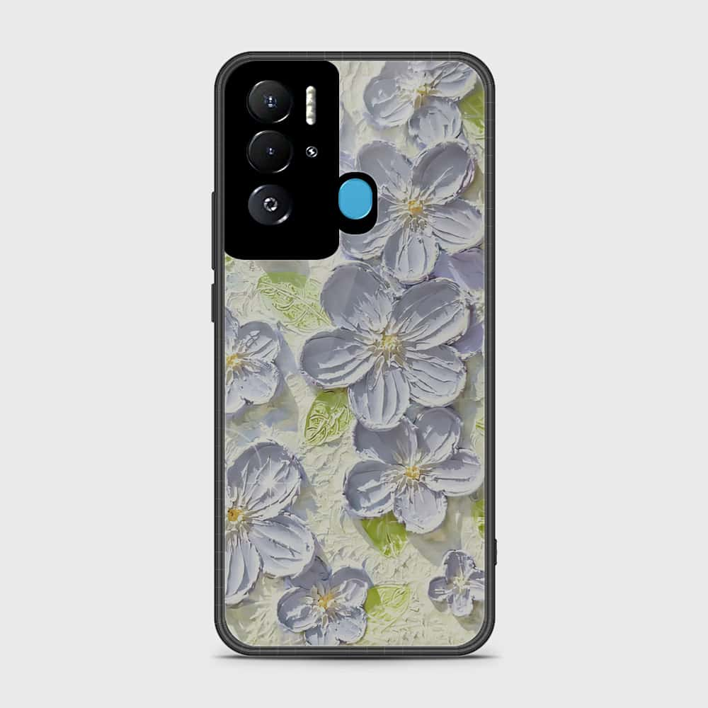 Tecno Pova Neo Cover - Floral Series - Design 12 - Grey & Green - HQ Premium Shine Durable Shatterproof Case