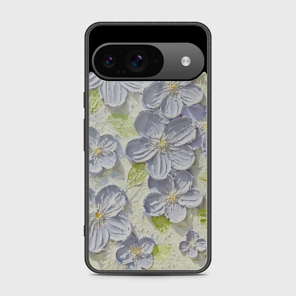 Google Pixel 9 Cover - Floral Series - Design 12 - Grey & Green - HQ Premium Shine Durable Shatterproof Case