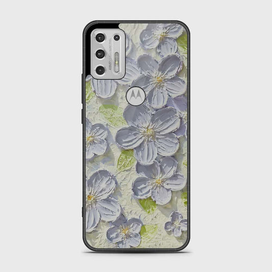 Motorola Moto G Stylus 2021 Cover - Floral Series - Design 12 - Grey & Green - HQ Premium Shine Durable Shatterproof Case