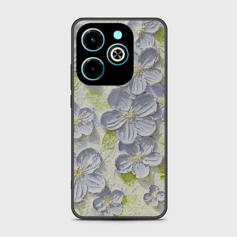 Infinix Hot 40i Cover - Floral Series - Design 12 - Grey & Green - HQ Premium Shine Durable Shatterproof Case