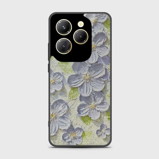 Infinix Hot 40 Cover - Floral Series - Design 12 - Grey & Green - HQ Premium Shine Durable Shatterproof Case