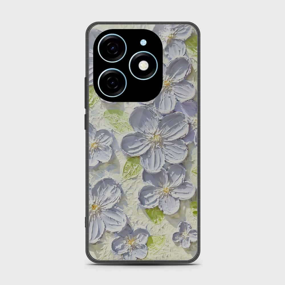 Tecno Spark Go 2024 Cover - Floral Series - Design 12 - Grey & Green - HQ Premium Shine Durable Shatterproof Case