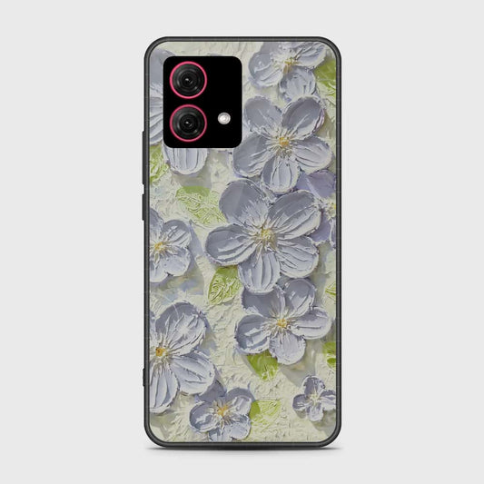 Motorola Moto G84 Cover - Floral Series - Design 12 - Grey & Green - HQ Premium Shine Durable Shatterproof Case