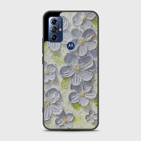 Motorola G Pure 2022 Cover - Floral Series - Design 12 - Grey & Green - HQ Premium Shine Durable Shatterproof Case