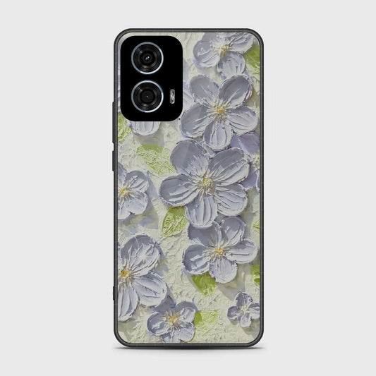 Motorola Moto G24 Power Cover - Floral Series - Design 12 - Grey & Green - HQ Premium Shine Durable Shatterproof Case