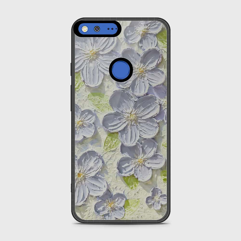 Google Pixel XL Cover - Floral Series - Design 12 - Grey & Green - HQ Premium Shine Durable Shatterproof Case