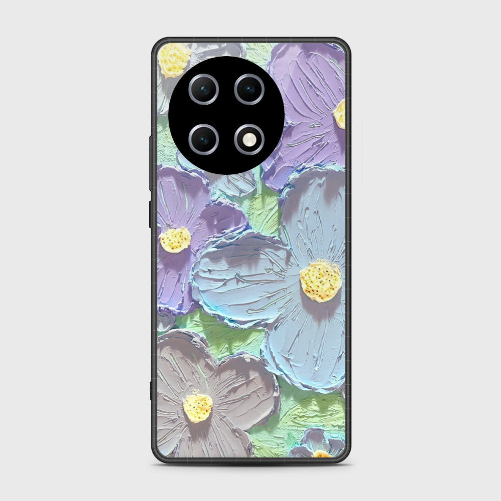 Tecno Camon 30S Cover - Floral Series - Design 1 - Purple & Aqua - HQ Premium Shine Durable Shatterproof Case