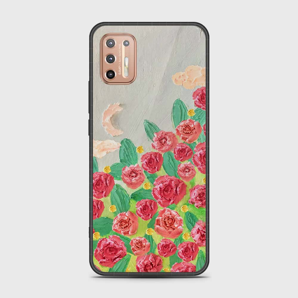 Motorola Moto E13 Cover - Floral Series - Design 10 - Red & Green - HQ Premium Shine Durable Shatterproof Case