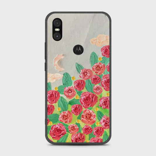 Motorola One Cover - Floral Series - Design 10 - Red & Green - HQ Premium Shine Durable Shatterproof Case