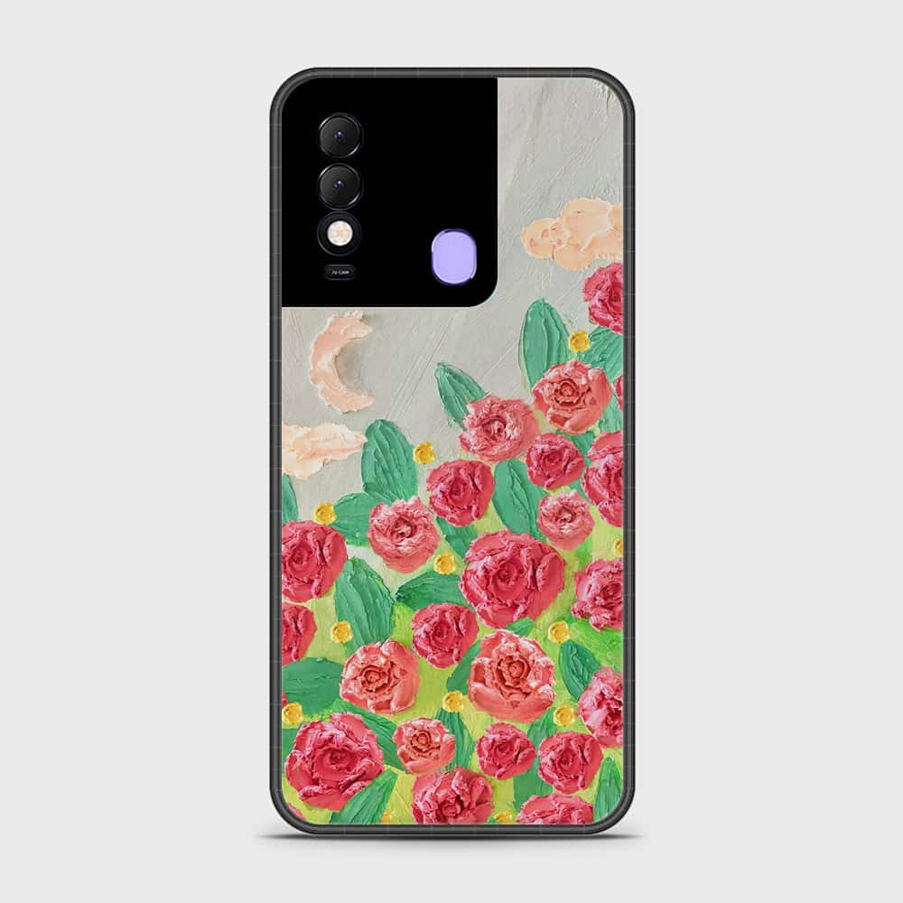 Tecno Spark 8 Cover - Floral Series - Design 10 - Red & Green - HQ Premium Shine Durable Shatterproof Case