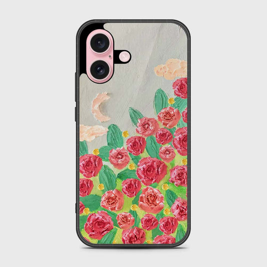 iPhone 16 Cover - Floral Series - Design 10 - Red & Green - HQ Premium Shine Durable Shatterproof Case