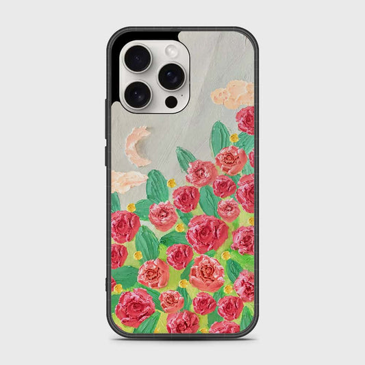 iPhone 16 Pro Cover - Floral Series - Design 10 - Red & Green - HQ Premium Shine Durable Shatterproof Case