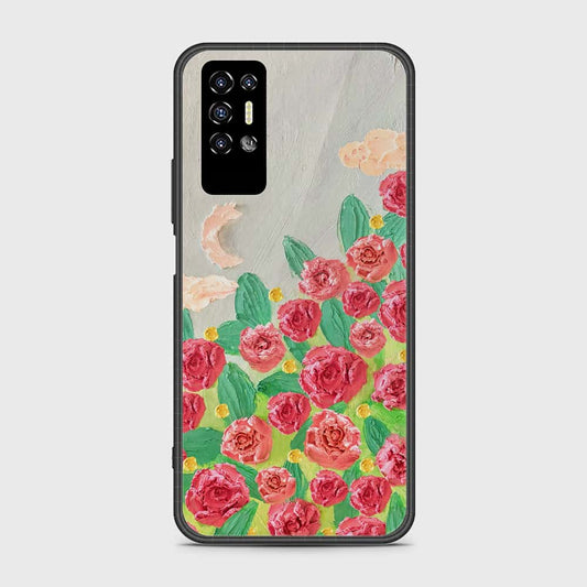 Tecno Pova 2 Cover - Floral Series - Design 10 - Red & Green - HQ Premium Shine Durable Shatterproof Case