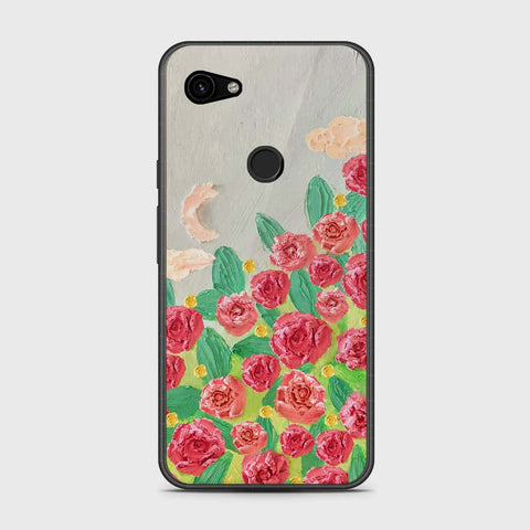 Google Pixel 3a Cover - Floral Series - Design 10 - Red & Green - HQ Premium Shine Durable Shatterproof Case