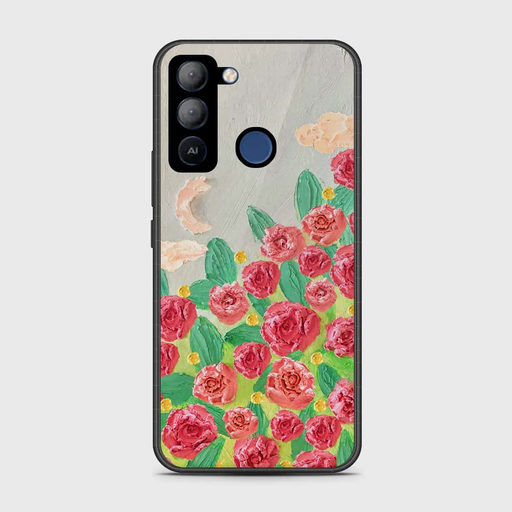 Tecno Pop 5 LTE Cover - Floral Series - Design 10 - Red & Green - HQ Premium Shine Durable Shatterproof Case