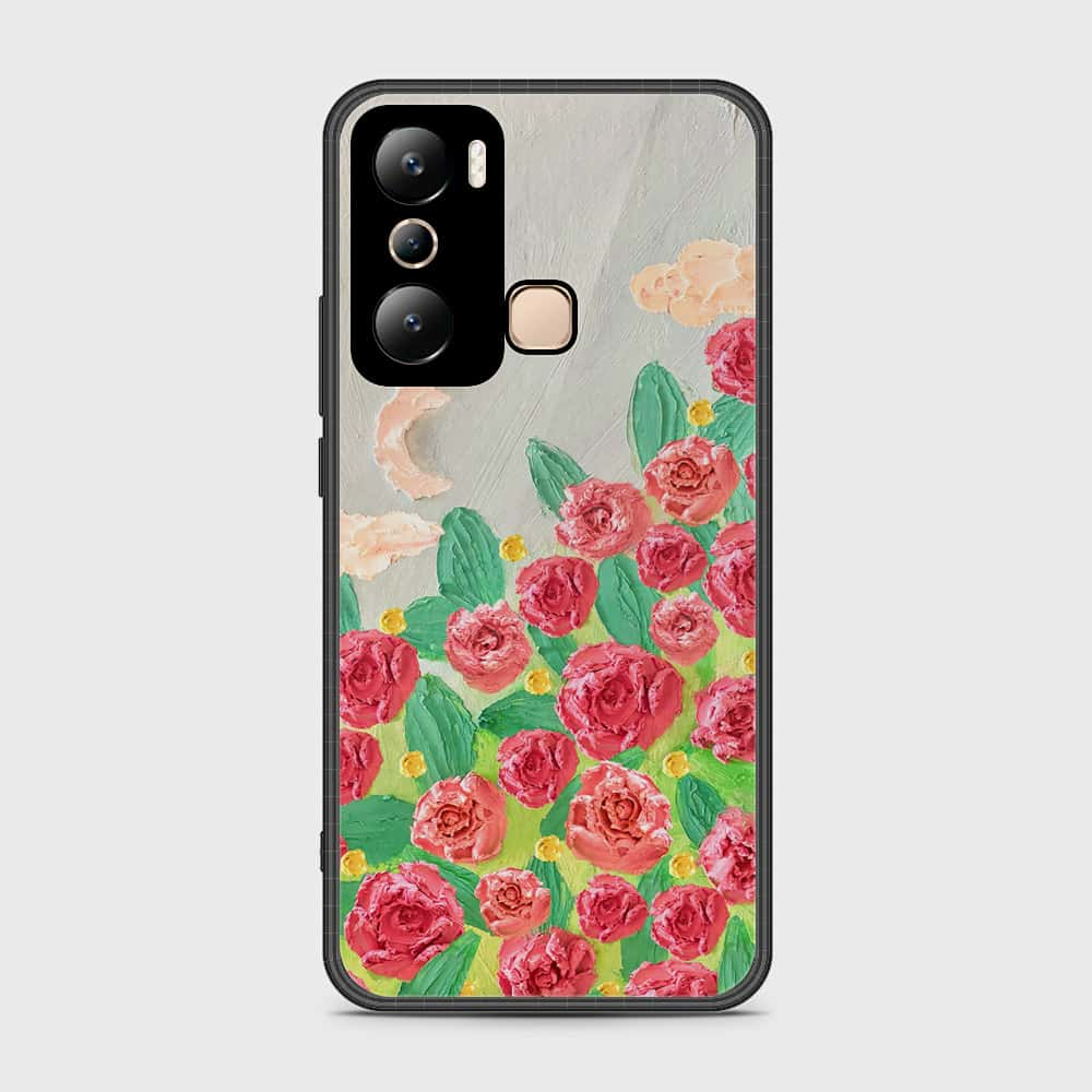 Infinix Hot 20i Cover - Floral Series - Design 10 - Red & Green - HQ Premium Shine Durable Shatterproof Case