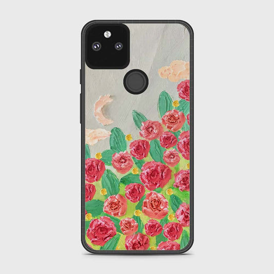 Google Pixel 5a 5G Cover - Floral Series - Design 10 - Red & Green - HQ Premium Shine Durable Shatterproof Case