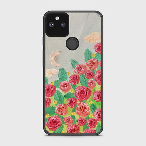 Google Pixel 5a 5G Cover - Floral Series - Design 10 - Red & Green - HQ Premium Shine Durable Shatterproof Case