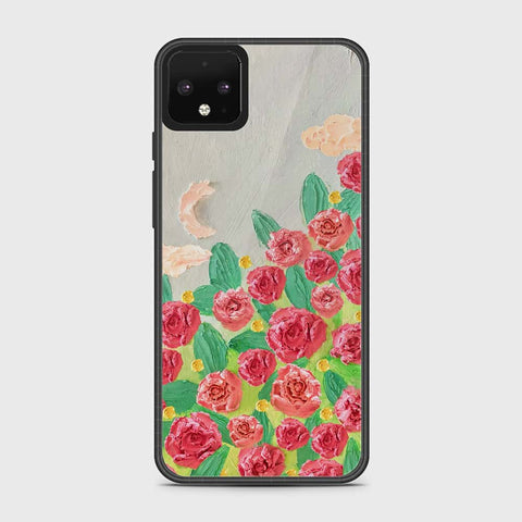 Google Pixel 4 Cover - Floral Series - Design 10 - Red & Green - HQ Premium Shine Durable Shatterproof Case