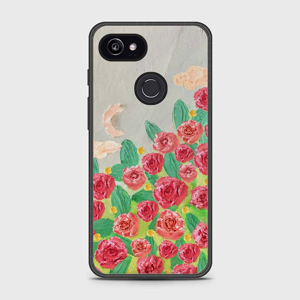 Google Pixel 3 XL Cover - Floral Series - Design 10 - Red & Green - HQ Premium Shine Durable Shatterproof Case