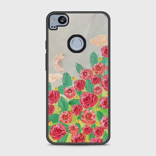 Google Pixel 2 Cover - Floral Series - Design 10 - Red & Green - HQ Premium Shine Durable Shatterproof Case