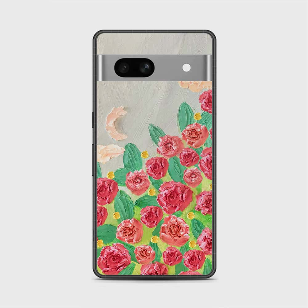 Google Pixel 7a Cover - Floral Series - Design 10 - Red & Green - HQ Premium Shine Durable Shatterproof Case