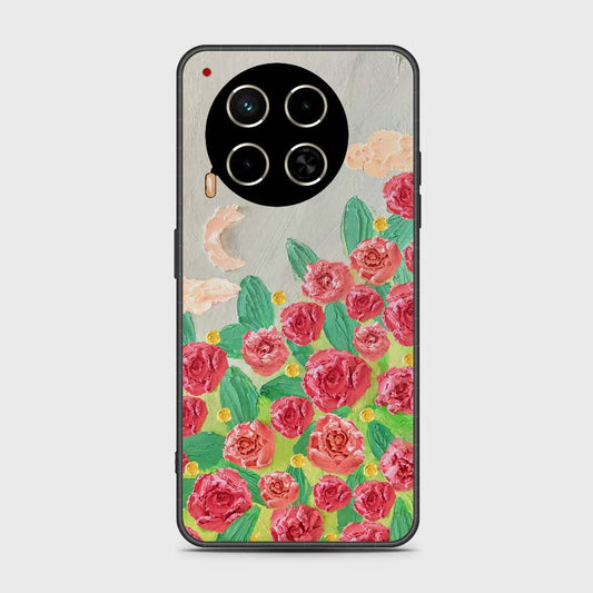 Tecno Camon 30 Cover - Floral Series - Design 10 - Red & Green - HQ Premium Shine Durable Shatterproof Case