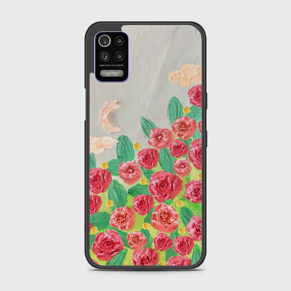 LG K52 Cover - Floral Series - Design 10 - Red & Green - HQ Premium Shine Durable Shatterproof Case