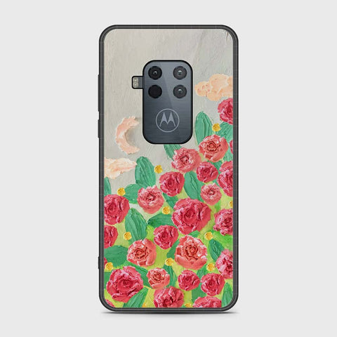 Motorola Moto One Zoom Cover - Floral Series - Design 10 - Red & Green - HQ Premium Shine Durable Shatterproof Case