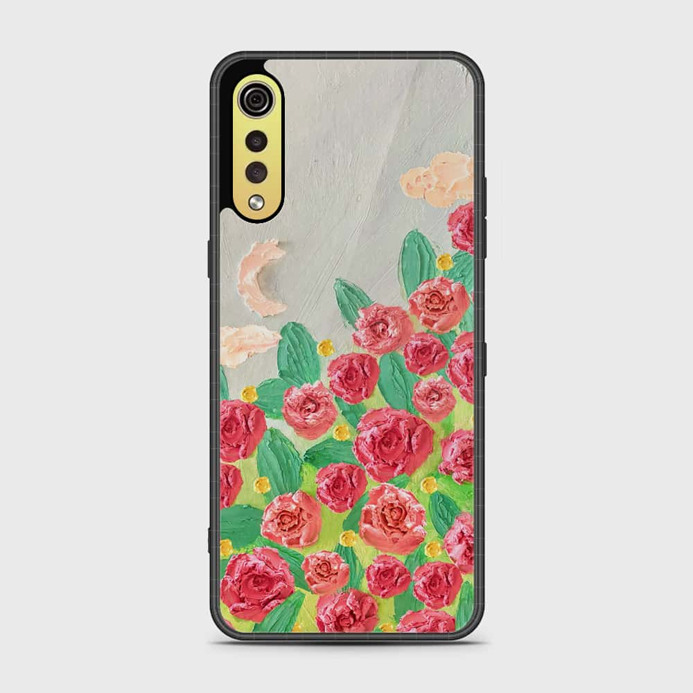 LG G9 Cover - Floral Series - Design 10 - Red & Green - HQ Premium Shine Durable Shatterproof Case