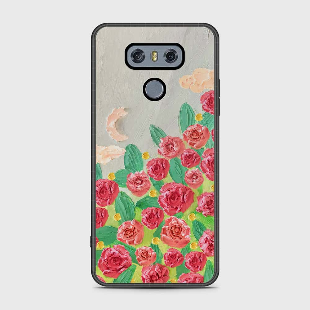 LG G6 Cover - Floral Series - Design 10 - Red & Green - HQ Premium Shine Durable Shatterproof Case