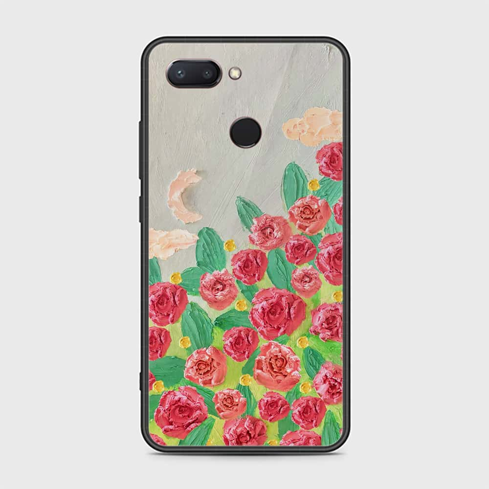 Xiaomi Mi 8 Lite Cover - Floral Series - Design 10 - Red & Green - HQ Premium Shine Durable Shatterproof Case