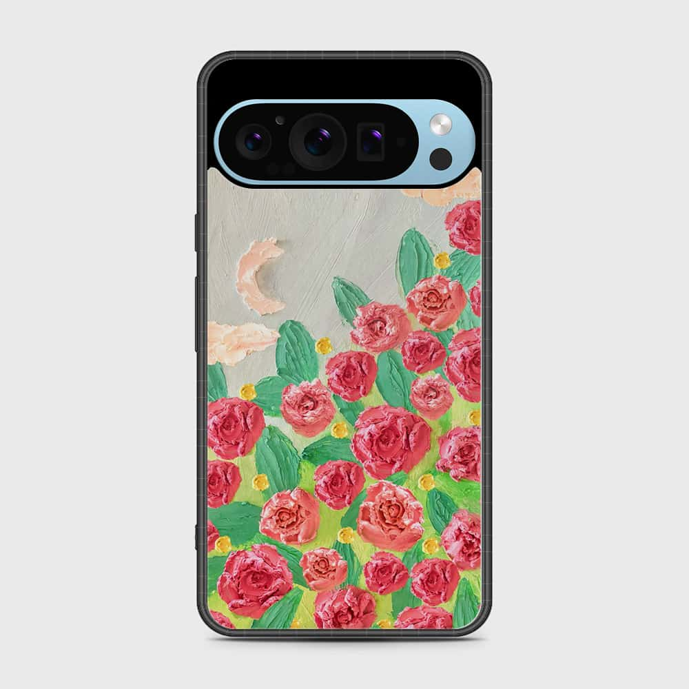 Google Pixel 9 Pro Cover - Floral Series - Design 10 - Red & Green - HQ Premium Shine Durable Shatterproof Case