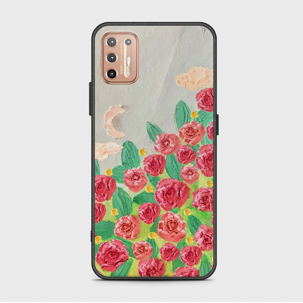 Motorola Moto G9 Plus Cover - Floral Series - Design 10 - Red & Green - HQ Premium Shine Durable Shatterproof Case