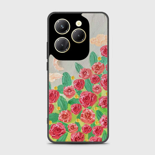 Infinix Hot 40 Cover - Floral Series - Design 10 - Red & Green - HQ Premium Shine Durable Shatterproof Case