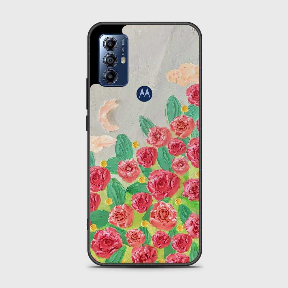 Motorola G Pure 2022 Cover - Floral Series - Design 10 - Red & Green - HQ Premium Shine Durable Shatterproof Case