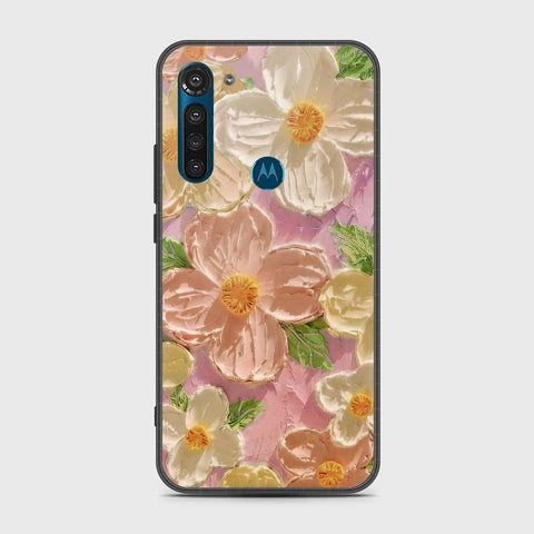 Motorola Moto G8 Power Cover - Floral Series - Design 11 - White & Green - HQ Premium Shine Durable Shatterproof Case